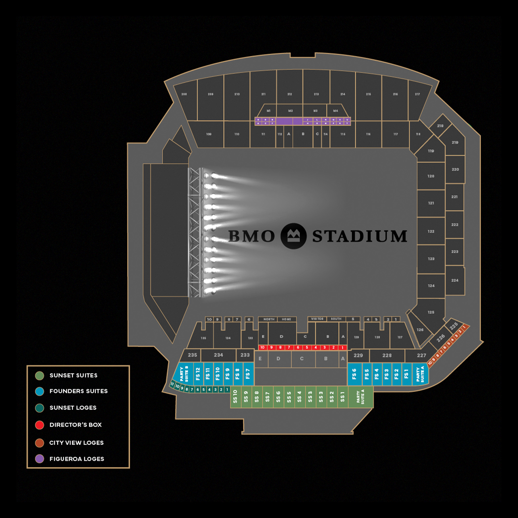 BMO Stadium /  Suite Map and Seating Chart